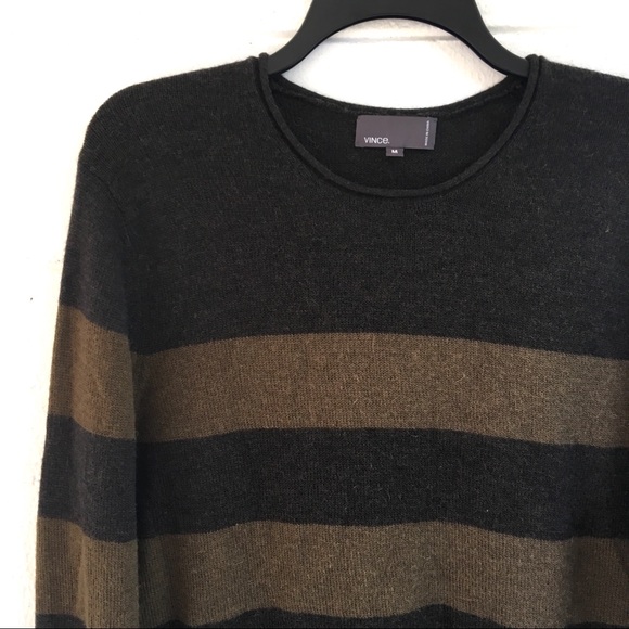 Vince Mens Striped Wool Camel Hair 